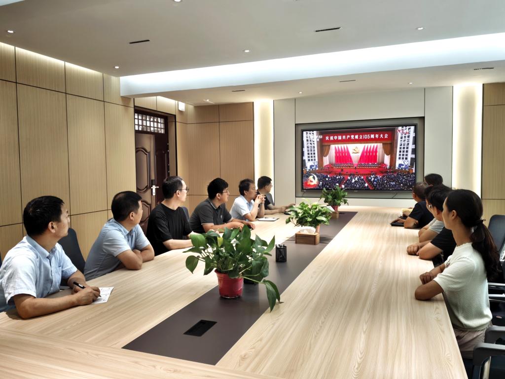 网络信息中心组织集中收听收看庆祝中国共产党成立105周年大会
